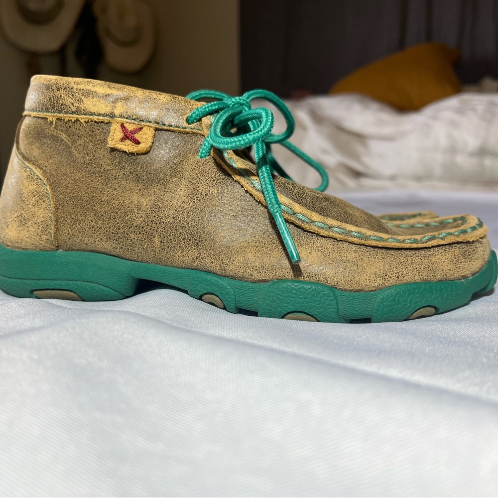 Twisted X Chukka Moccasins Boots in Brown Leather Kids Sz 13